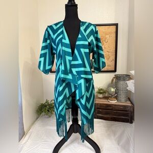 Lularoe Monroe Kimono Chevron Size Small 0-12